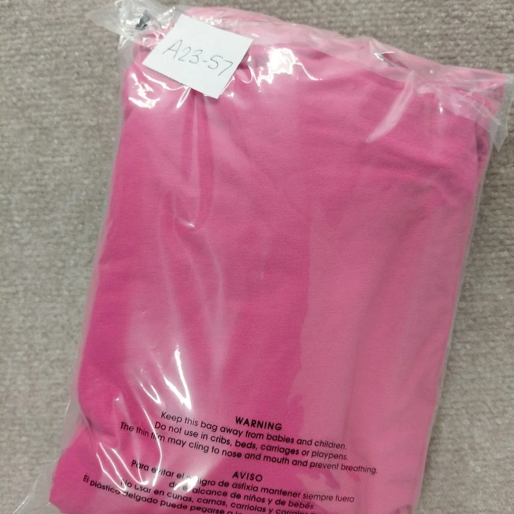 Michael Kors Women's Vibrant Pink MK Grommet Stud Logo Hoodie Long Dress Size XL